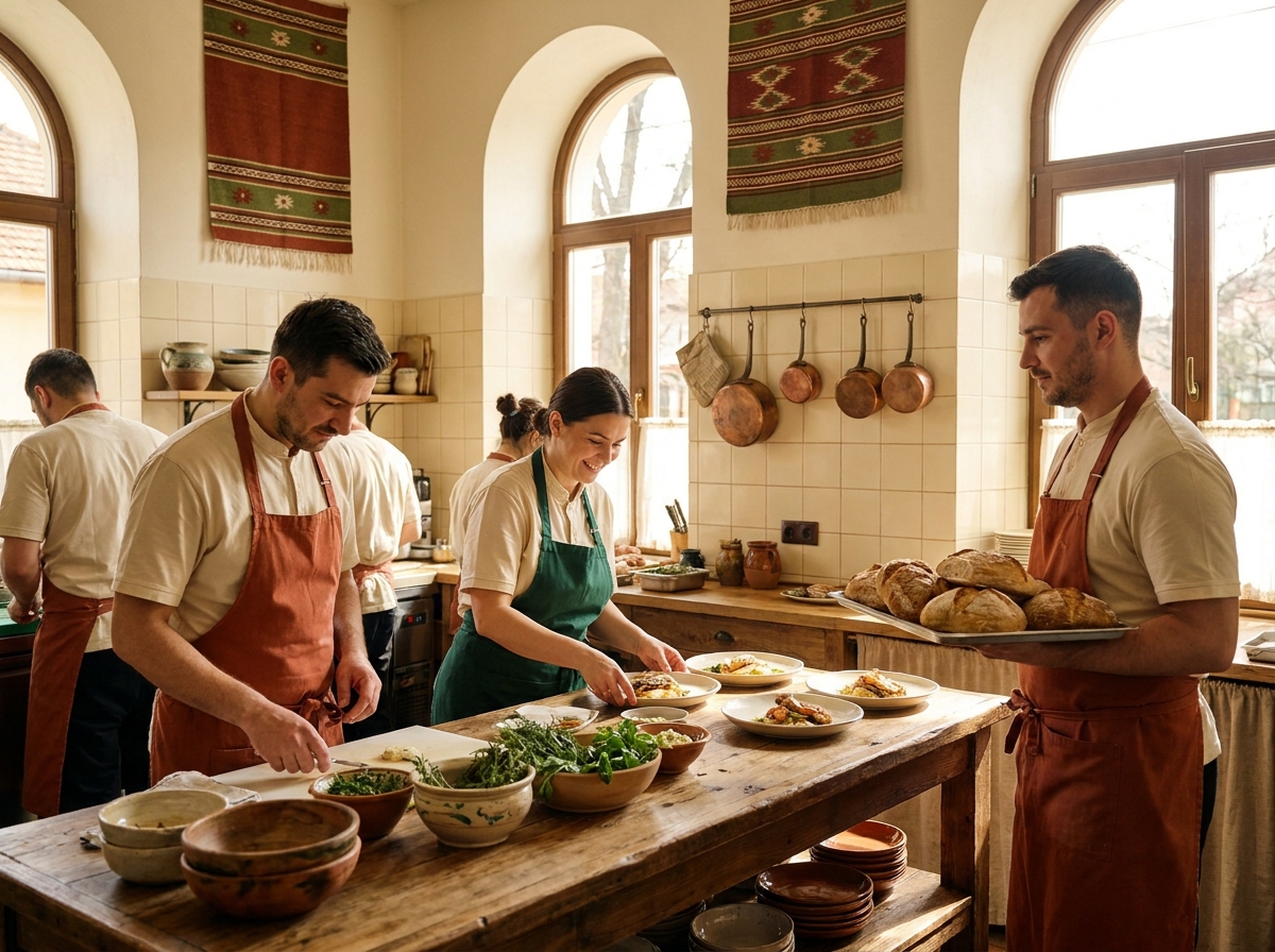 Interior Osteria Pomodoro – evenimente și degustări